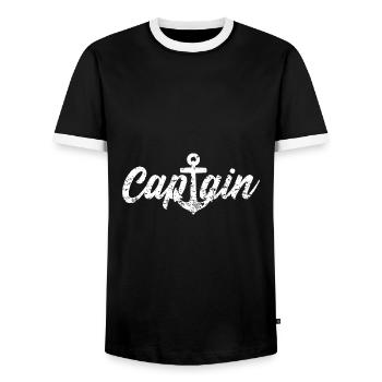 Capitaine capitaine - T-shirt contrasté Homme - noir/blanc - Devant - AI Model Female 172 light (172cm) & AI Model Male 178 light (178cm)