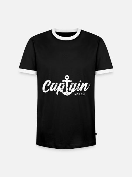 CAPTAIN SINCE 2021 KAPITÄN - Men's Ringer Shirt - black/white