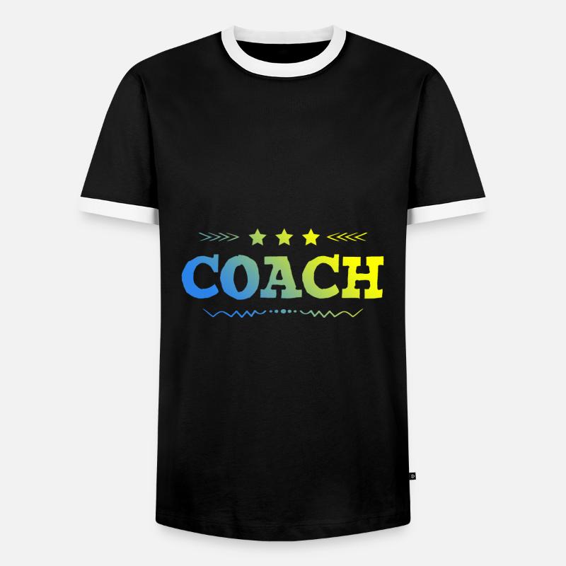 Coach Trainer - Männer Kontrast-T-Shirt - Schwarz/Weiß