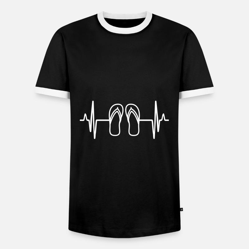 Flip-flops pulse - Men's Ringer Shirt - black/white