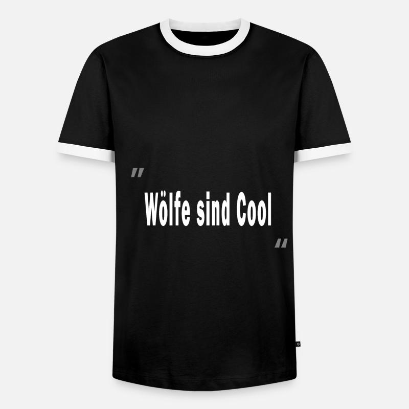 Wölfe sind Cool - Männer Kontrast-T-Shirt - Schwarz/Weiß