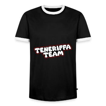 Tenerife Team - Men's Ringer Shirt - black/white - Front - AI Model Female 172 light (172cm) & AI Model Male 178 light (178cm)
