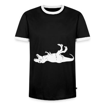 Dino sur le dos - T-shirt contrasté Homme - noir/blanc - Devant - AI Model Female 172 light (172cm) & AI Model Male 178 light (178cm)