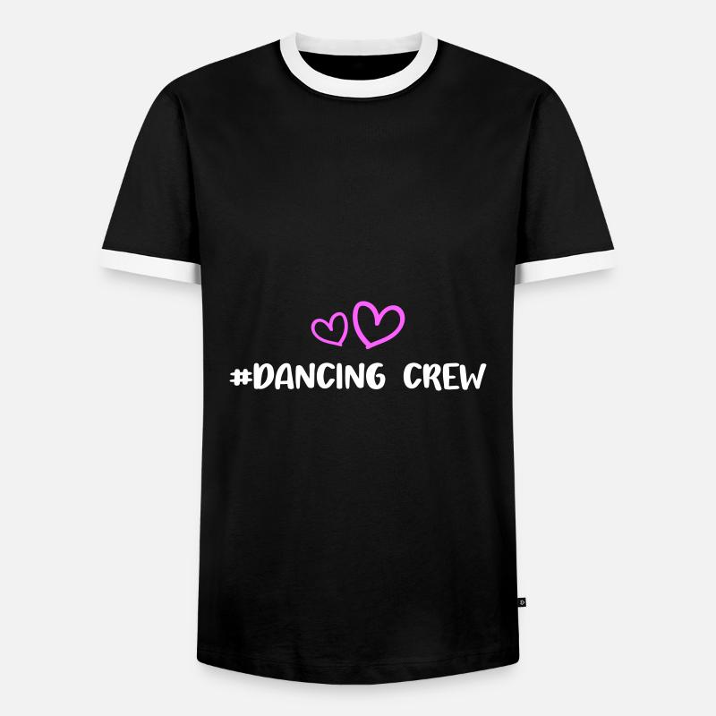 dancing crew herz - Männer Kontrast-T-Shirt - Schwarz/Weiß