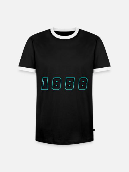 1958 Year Number - Men's Ringer Shirt - black/white