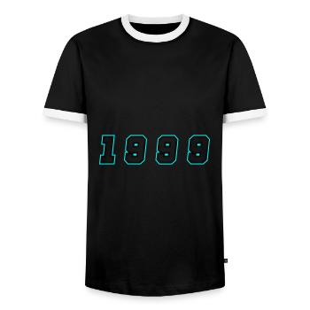 Numéro de l’année 1999 - T-shirt contrasté Homme - noir/blanc - Devant - AI Model Female 172 light (172cm) & AI Model Male 178 light (178cm)