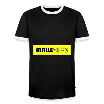 Malle 2025 - Männer Kontrast-T-Shirt - Schwarz/Weiß - Vorne - AI Model Female 172 light (172cm) & AI Model Male 178 light (178cm)