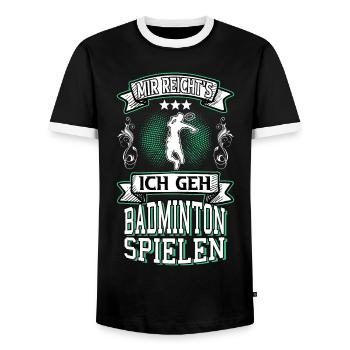 Badminton Badmintonspieler Sport Spruch Lustig - Männer Kontrast-T-Shirt - Schwarz/Weiß - Vorne - AI Model Female 172 light (172cm) & AI Model Male 178 light (178cm)