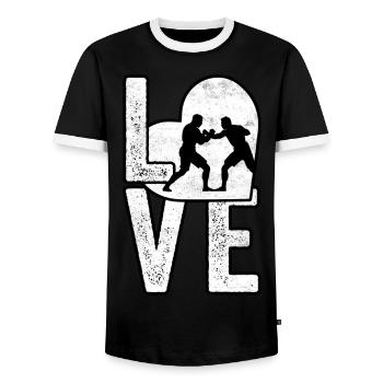 L’amour de la lutte - T-shirt contrasté Homme - noir/blanc - Devant - AI Model Female 172 light (172cm) & AI Model Male 178 light (178cm)