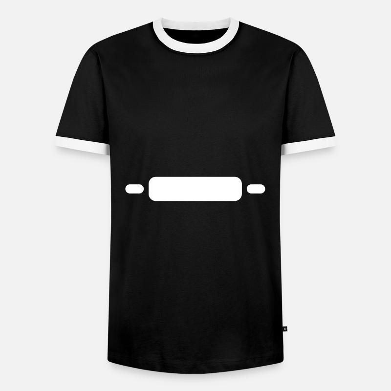 Kitchen roll rolling pin - Men's Ringer Shirt - black/white