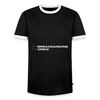 Équipe de breakdance - T-shirt contrasté Homme - noir/blanc - Devant - AI Model Female 172 light (172cm) & AI Model Male 178 light (178cm)