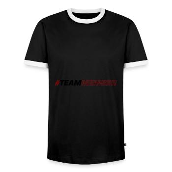Team Symbol - Männer Kontrast-T-Shirt - Schwarz/Weiß - Vorne - AI Model Female 172 light (172cm) & AI Model Male 178 light (178cm)