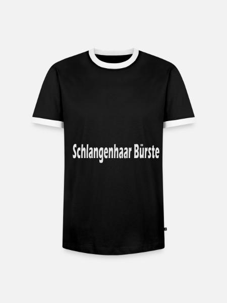 Schlangenhaar Bürste - Männer Kontrast-T-Shirt - Schwarz/Weiß