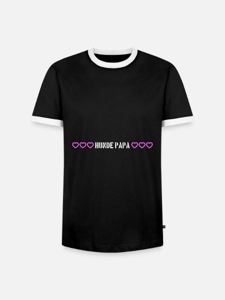 Hunde Papa Herz - Männer Kontrast-T-Shirt - Schwarz/Weiß
