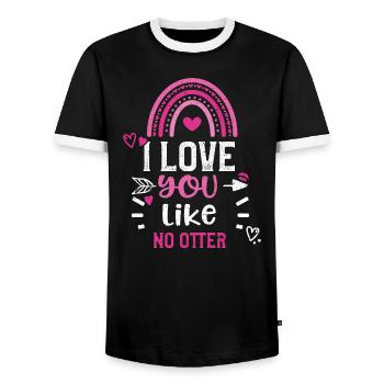 Je t’aime comme aucune loutre - T-shirt contrasté Homme - noir/blanc - Devant - AI Model Female 172 light (172cm) & AI Model Male 178 light (178cm)