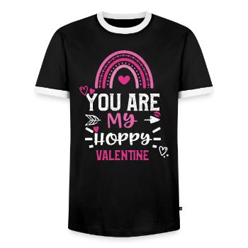 You Are My Hoppy Valentine - Männer Kontrast-T-Shirt - Schwarz/Weiß - Vorne - AI Model Female 172 light (172cm) & AI Model Male 178 light (178cm)