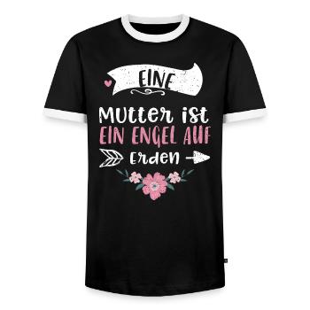 Eine Mutter ist ein Engel auf Erden - Männer Kontrast-T-Shirt - Schwarz/Weiß - Vorne - AI Model Female 172 light (172cm) & AI Model Male 178 light (178cm)