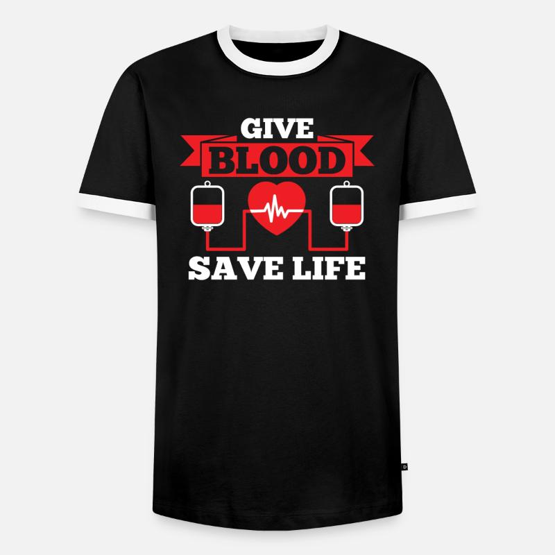 Blutspende Blutspenden Blutspender - Männer Kontrast-T-Shirt - Schwarz/Weiß