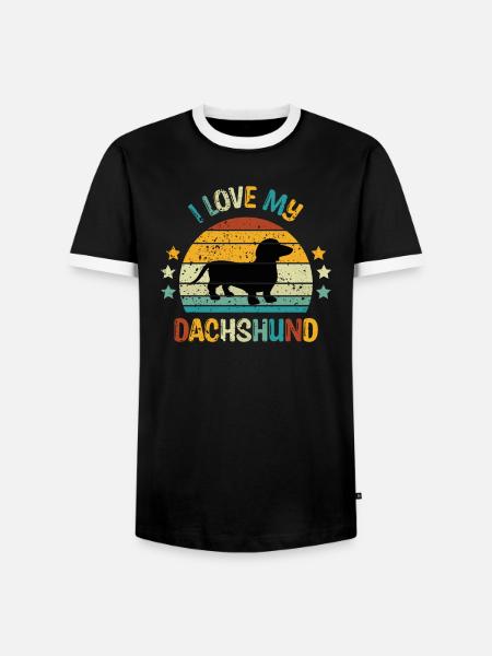 Hunderasse Dachshund Hundehalter Geschenk - Männer Kontrast-T-Shirt - Schwarz/Weiß