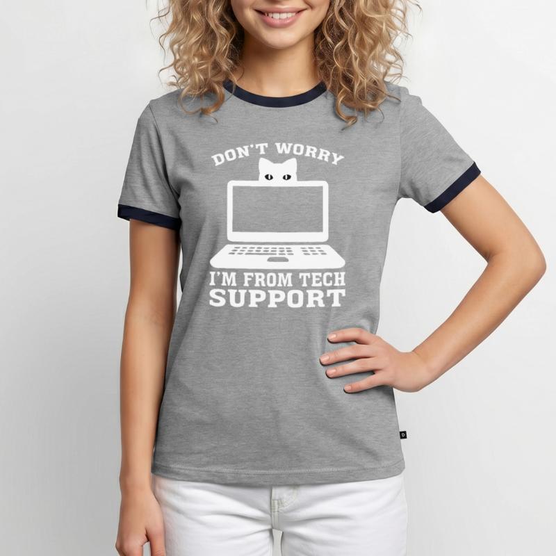 Technischer Support Computer Technik IT Software Männer Kontrast-T-Shirt