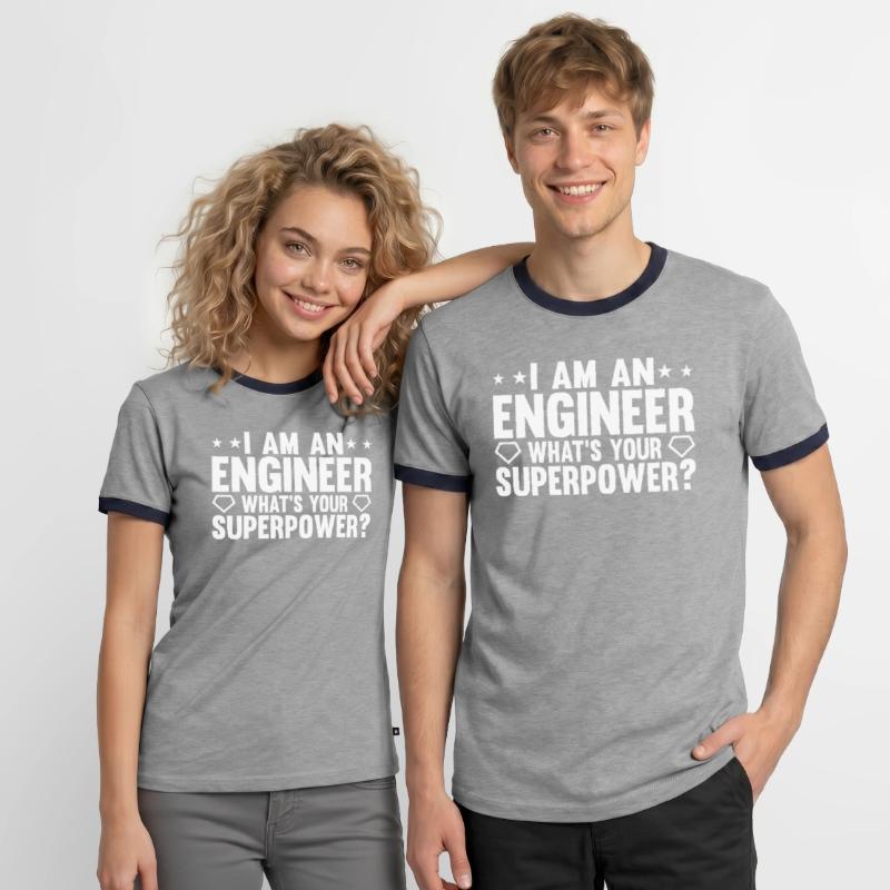 Engineer Brain Mechanical Engineering Electrical Engineering Math Men's Ringer Shirt