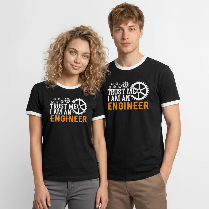 Engineer Brain Mechanical Engineering Electrical Engineering Math Men's Ringer Shirt