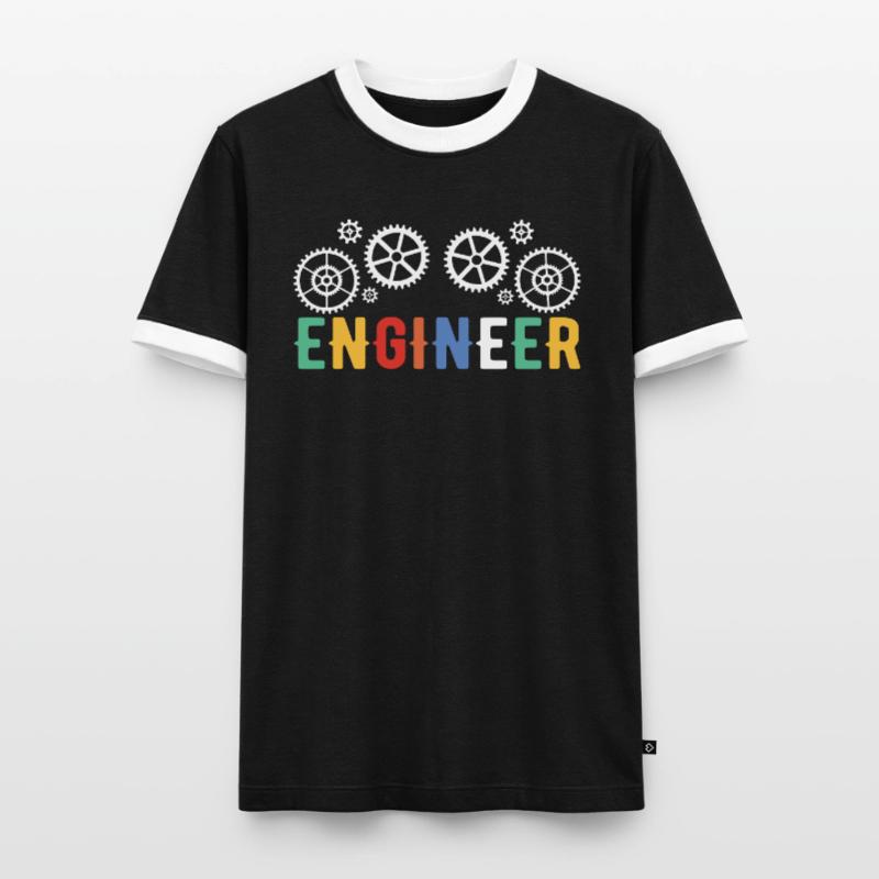 Engineer Brain Mechanical Engineering Electrical Engineering Math Men's Ringer Shirt