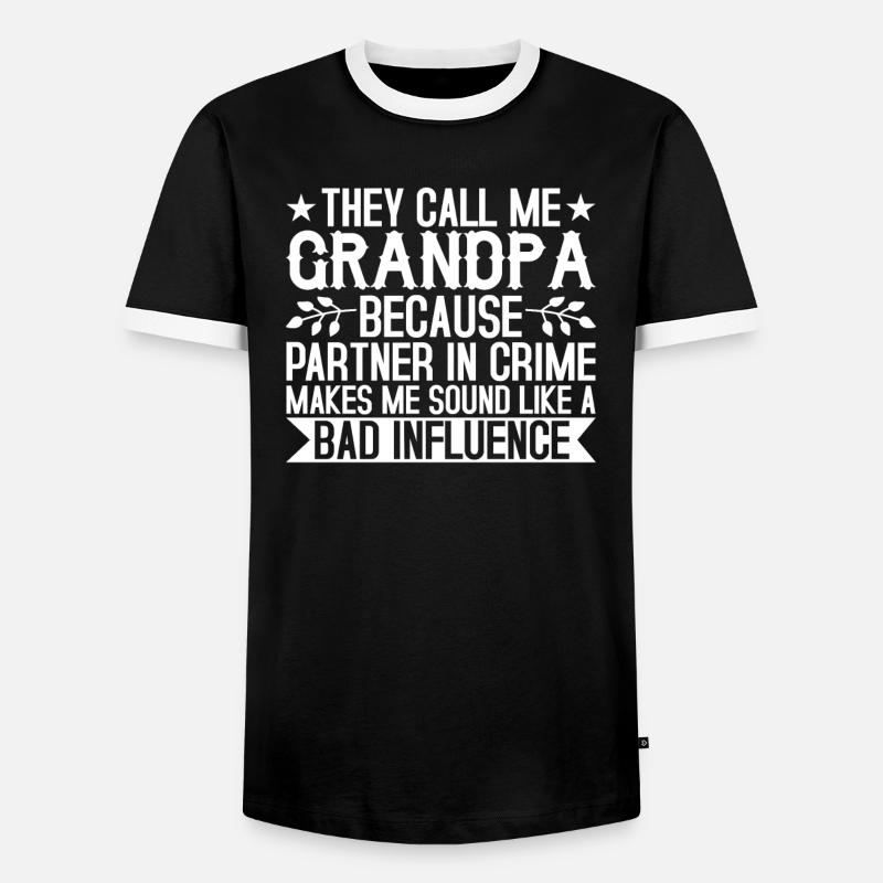 Opa der schlechte Einfluss - Männer Kontrast-T-Shirt - Schwarz/Weiß