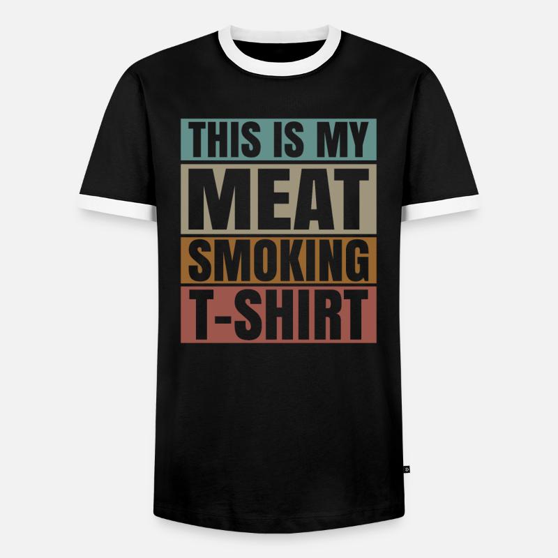 Fleisch Räuchern - Männer Kontrast-T-Shirt - Schwarz/Weiß