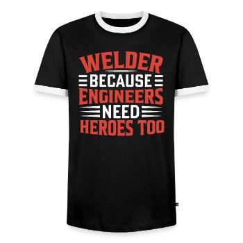 Schweißer Beruf Hitze Stahl Gas WIG MAG Schweißen - Männer Kontrast-T-Shirt - Schwarz/Weiß - Vorne - AI Model Female 172 light (172cm) & AI Model Male 178 light (178cm)
