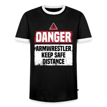Bras de fer Bras de fer - T-shirt contrasté Homme - noir/blanc - Devant - AI Model Female 172 light (172cm) & AI Model Male 178 light (178cm)