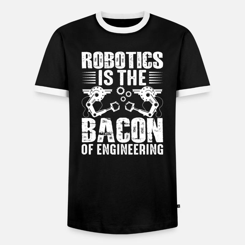 Robot Programmer Automation Technician - Men's Ringer Shirt - black/white