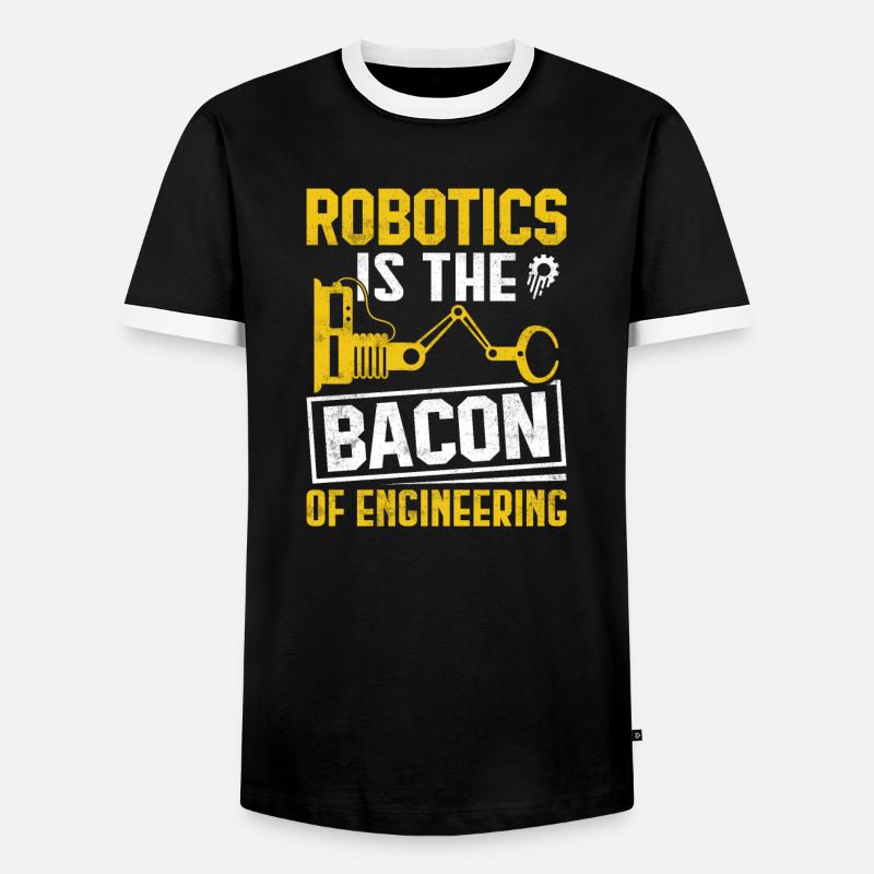Robot Programmer Automation Technician - Men's Ringer Shirt - black/white