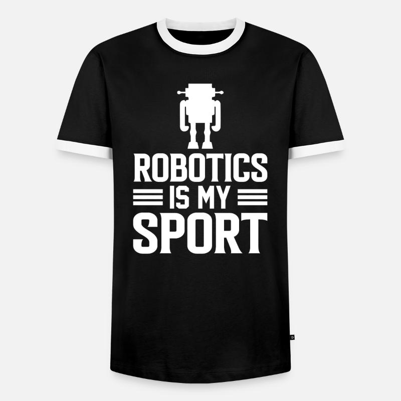 Roboter Programmierer Automatisierungstechniker - Männer Kontrast-T-Shirt - Schwarz/Weiß