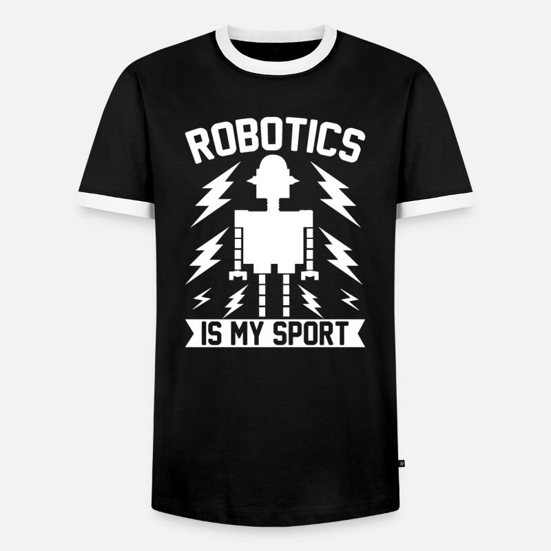 Robot Programmer Automation Technician - Men's Ringer Shirt - black/white
