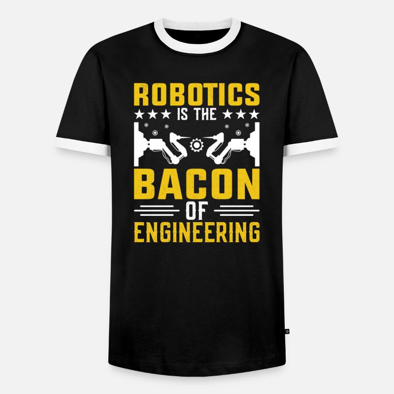 Robot Programmer Automation Technician - Men's Ringer Shirt - black/white
