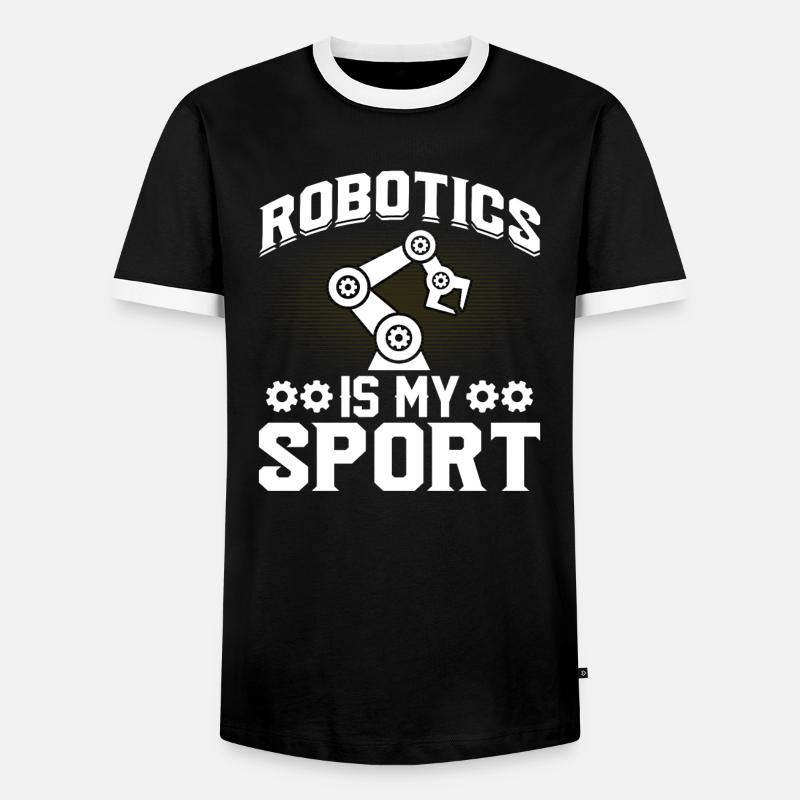 Robot Programmer Automation Technician - Men's Ringer Shirt - black/white