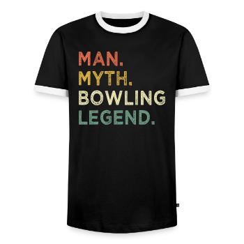 Bowling Kegel Spareball Pins Kugel Strike - Männer Kontrast-T-Shirt - Schwarz/Weiß - Vorne - AI Model Female 172 light (172cm) & AI Model Male 178 light (178cm)