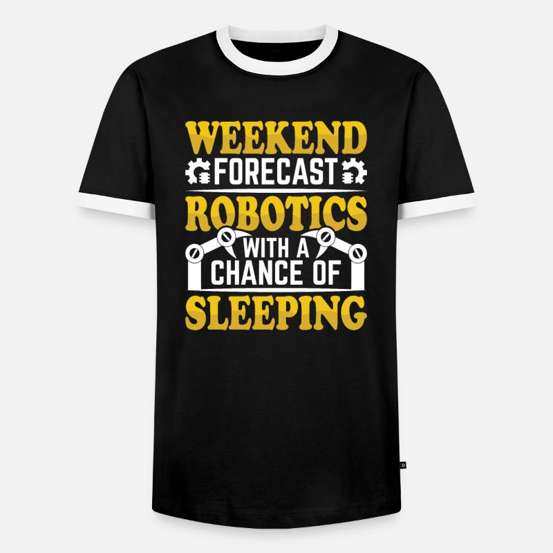 Robot Programmer Automation Technician - Men's Ringer Shirt - black/white