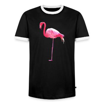 Pink Flamingo - T-shirt contrasté Homme - noir/blanc - Devant - AI Model Female 172 light (172cm) & AI Model Male 178 light (178cm)