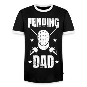 Fechten Papa - Männer Kontrast-T-Shirt - Schwarz/Weiß - Vorne - AI Model Female 172 light (172cm) & AI Model Male 178 light (178cm)