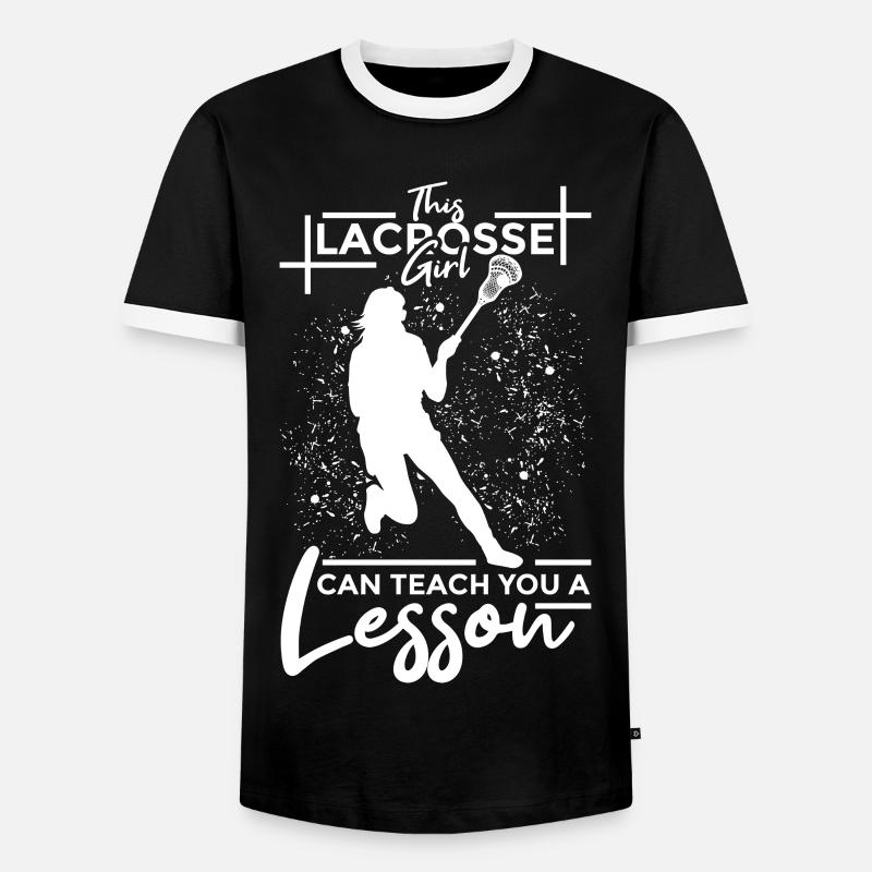 Lacrosse Mädchen - Männer Kontrast-T-Shirt - Schwarz/Weiß