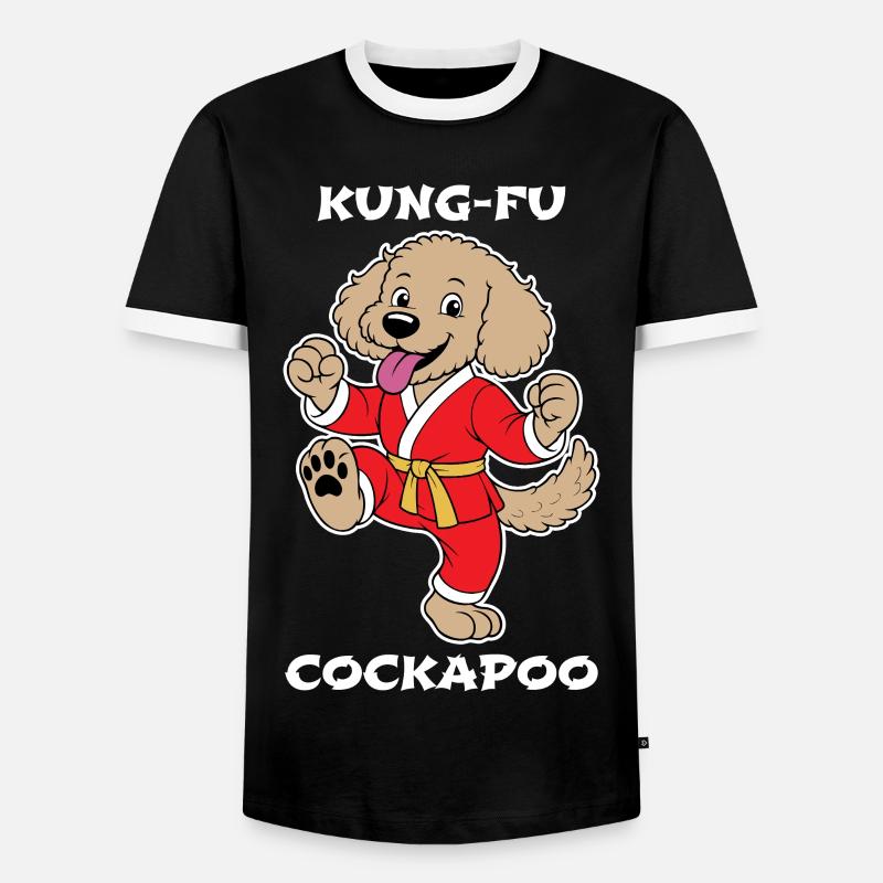 Cockapoo Kung-Fu - Männer Kontrast-T-Shirt - Schwarz/Weiß