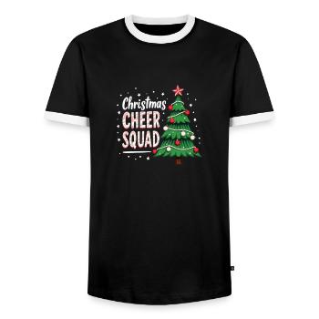 Noël joie cheer squad arbre plaisir - T-shirt contrasté Homme - noir/blanc - Devant - AI Model Female 172 light (172cm) & AI Model Male 178 light (178cm)