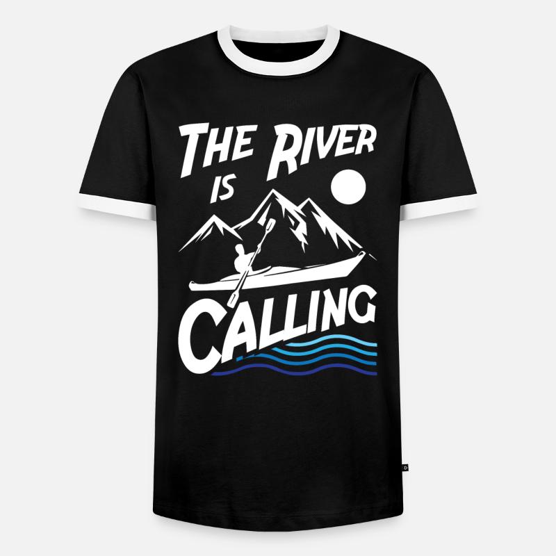 The River is Calling - Men's Ringer Shirt - black/white