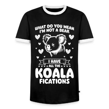 Koala Bear Cute Outback - Men's Ringer Shirt - black/white - Front - AI Model Female 172 light (172cm) & AI Model Male 178 light (178cm)