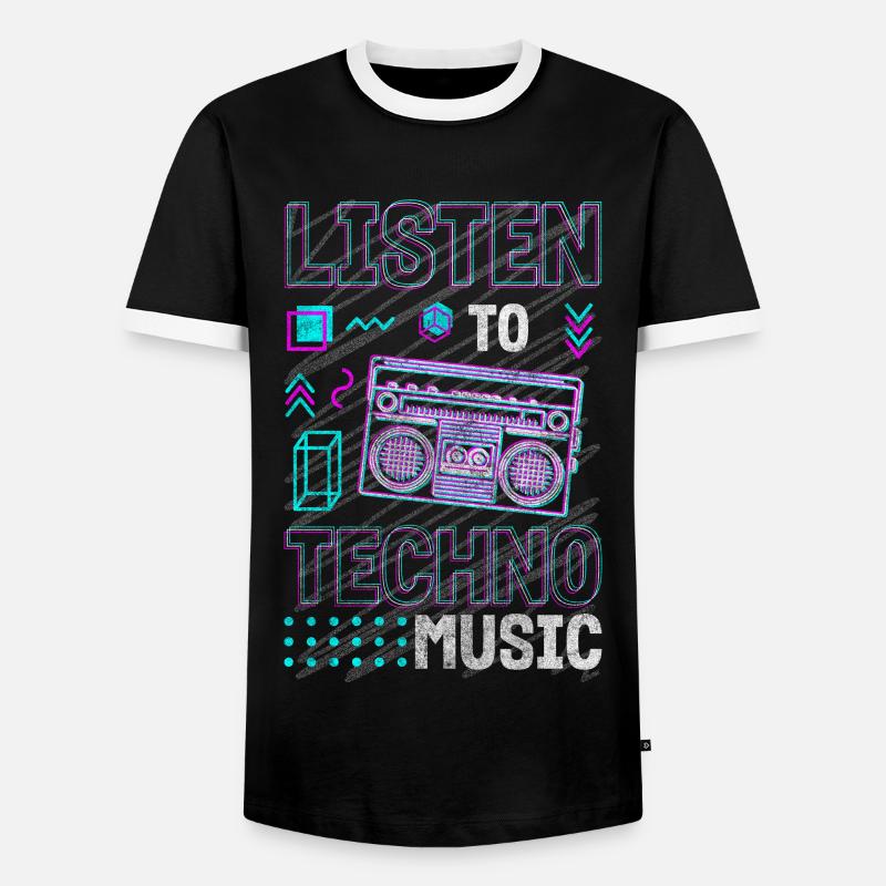 Techno Elektro Musik Dubstep Edm - Männer Kontrast-T-Shirt - Schwarz/Weiß