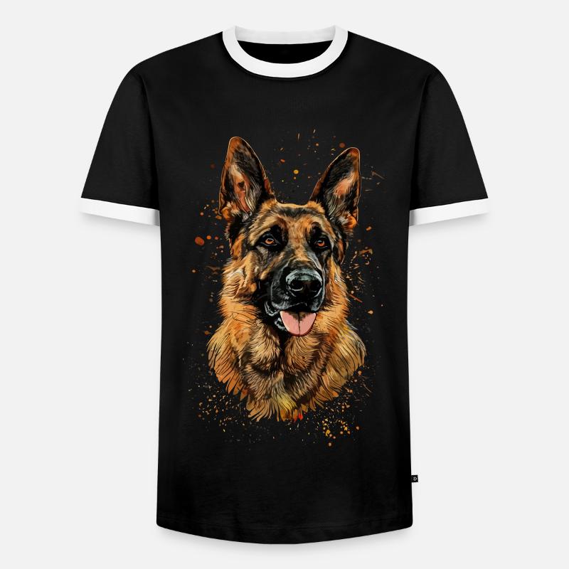 Deutscher Schäferhund | German Shepherd Hund - Männer Kontrast-T-Shirt - Schwarz/Weiß