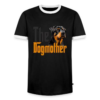 Rottweiler Chien Maman Chienne Chiens Maman Rottie - T-shirt contrasté Homme - noir/blanc - Devant - AI Model Female 172 light (172cm) & AI Model Male 178 light (178cm)
