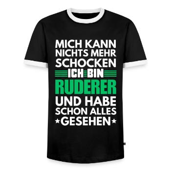 Nicht schockbarer Ruderer - Männer Kontrast-T-Shirt - Schwarz/Weiß - Vorne - AI Model Female 172 light (172cm) & AI Model Male 178 light (178cm)